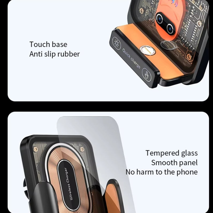 120W Transparent Car Wireless Charger Cell Phone Holder Magnetic Fast Charger(Black) - Wireless Charging Bracket by PMC TechLife | Online Shopping South Africa | PMC TechLife | Buy Now Pay Later Mobicred