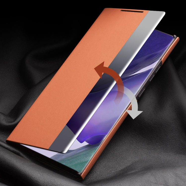 For Samsung Galaxy Note20 Ultra QIALINO Genuine Leather Side Window View Smart Phone Case(Black) - free shipping - PMC TechLife - Order now!