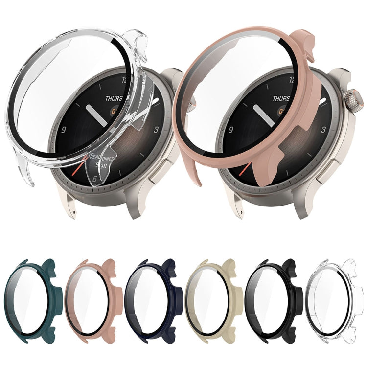 For Amazfit Balance A2286 PC + Tempered Film Integrated Watch Protective Case(Transparent White) - Watch Cases by PMC TechLife | Online Shopping South Africa | PMC TechLife