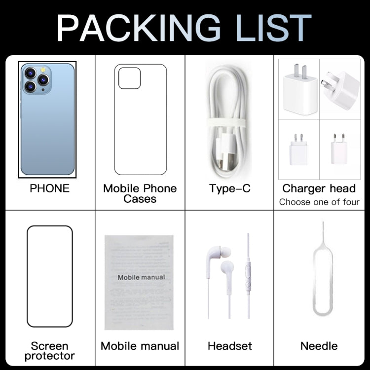 i13 Pro Max N83, 1GB+16GB, 6.1 inch Notch Screen, Face Identification, Android 6.0 Spreadtrum 7731G Quad Core, Network: 3G, Dual SIM(Blue) - by PMC TechLife | Online Shopping South Africa | PMC TechLife | Buy Now Pay Later Mobicred