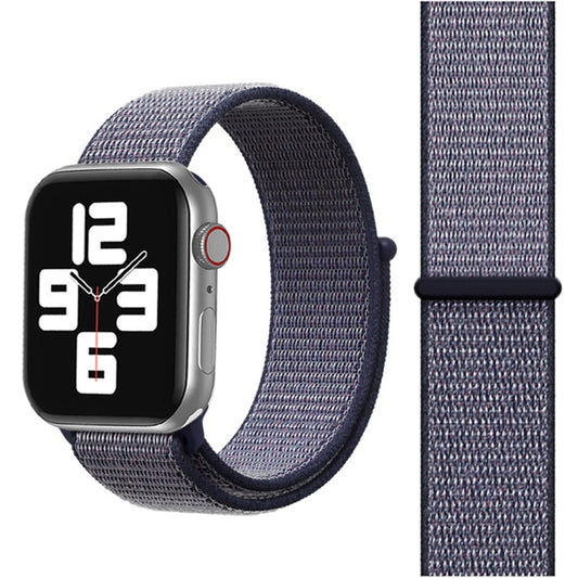 For Apple Watch 42mm / 41mm / 40mm / 38mm Simple Fashion Nylon Watch Band with Magic Stick(Navy Blue) - Watch Bands by PMC Jewellery | Online Shopping South Africa | PMC Jewellery | Buy Now Pay Later Mobicred