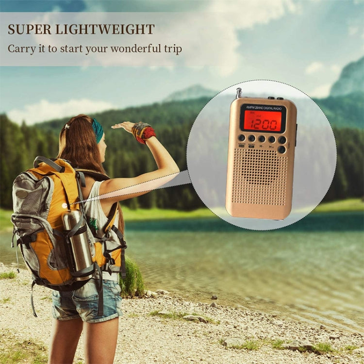 HRD-104 Mini Portable FM + AM Two Band Radio with Loudspeaker(Grey) - Radio Player by PMC TechLife | Online Shopping South Africa | PMC TechLife