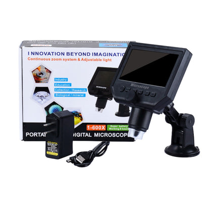 G600 600X 3.6MP 4.3 inch HD LCD Display USB Charging Portable Digital Microscope with LED Light, Support Micro SD Card(64GB Max), US Plug, AC 100-240V - Digital Microscope by PMC Jewellery | Online Shopping South Africa | PMC Jewellery | Buy Now Pay Later Mobicred