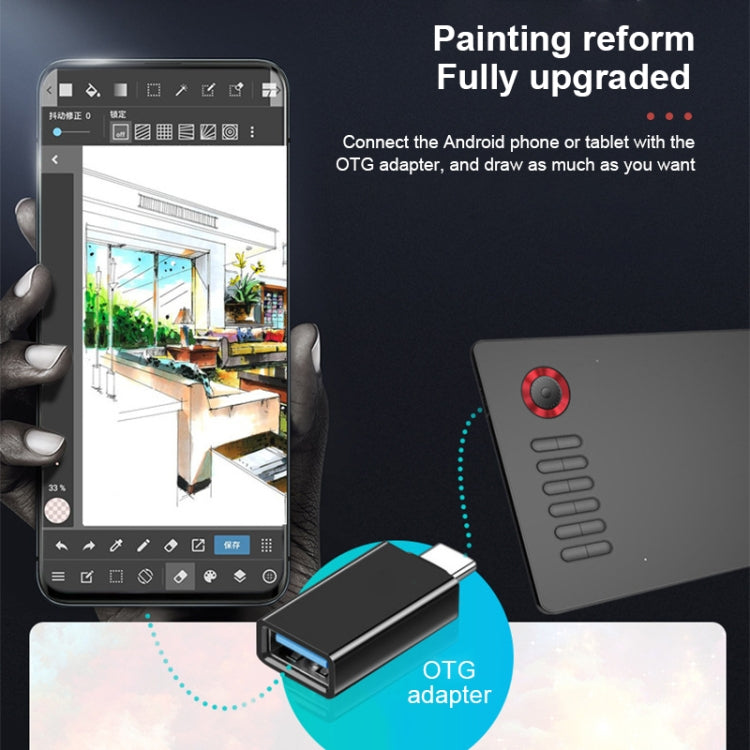 VEIKK A15PRO 10x6 inch 5080 LPI Type-C Interface Smart Touch Electronic Graphic Tablet (Red) - free shipping - PMC Jewellery - Order now!