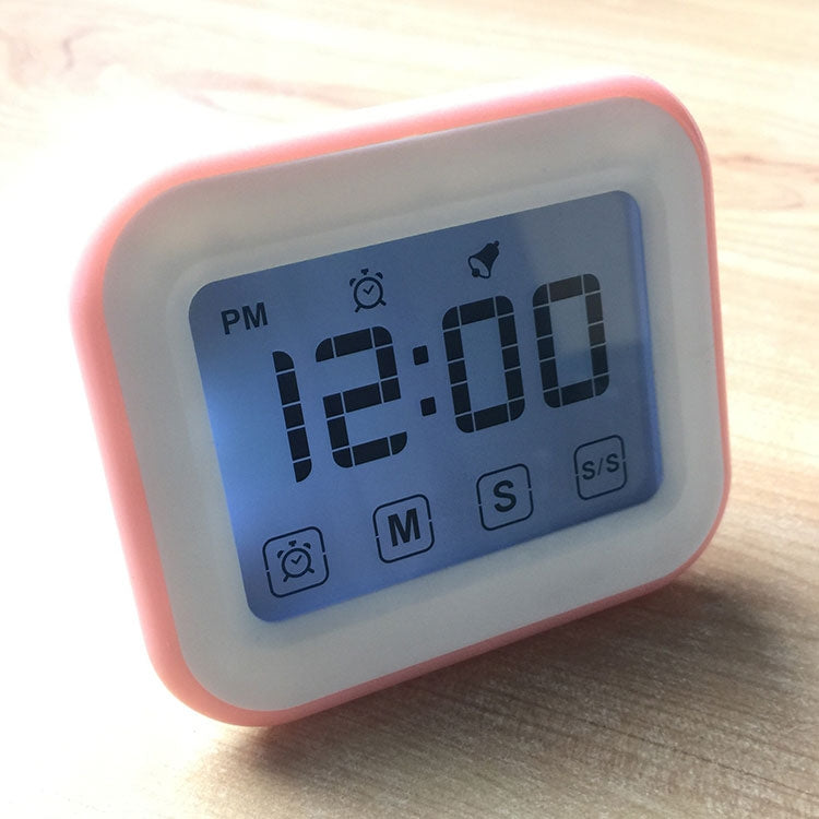 Kitchen Timer Digital Alarm Clock Large LCD Touch Screen Come with Night Light for Cooking Baking(Pink) - Digital Countdown by PMC TechLife | Online Shopping South Africa | PMC TechLife | Buy Now Pay Later Mobicred