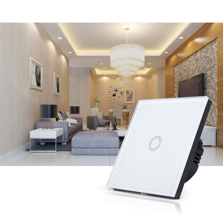 86mm 1 Gang Tempered Glass Panel Wall Switch Smart Home Light Touch Switch with RF433 Remote Controller, AC 110V-240V(Gold) - Smart Switch by PMC TechLife | Online Shopping South Africa | PMC TechLife
