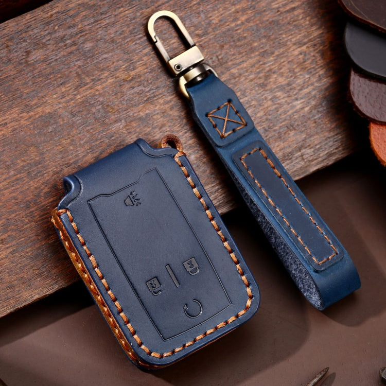 For Chevrolet GMC / Colorad 4-button C159 Car Key Leather Protective Case(Blue) - Car Key Cases by PMC Jewellery | Online Shopping South Africa | PMC Jewellery | Buy Now Pay Later Mobicred