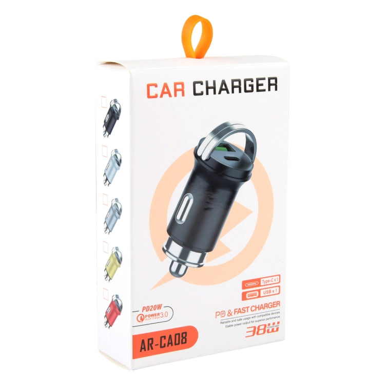 AR-CA08 12W 2A USB-C / Type-C + USB Ports Car Charger (Silver) - Car Charger by PMC Jewellery | Online Shopping South Africa | PMC Jewellery | Buy Now Pay Later Mobicred