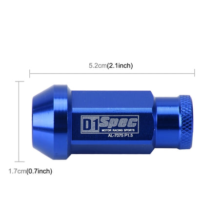 20 in 1 D1 Spec P1.5 M12x1.25 Racing Wheel Nut, Length: 40mm (Blue) - Nuts & Bolts by PMC Jewellery | Online Shopping South Africa | PMC Jewellery | Buy Now Pay Later Mobicred