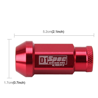 20 in 1 D1 Spec P1.5 M12x1.25 Racing Wheel Nut, Length: 40mm (Red) - Nuts & Bolts by PMC Jewellery | Online Shopping South Africa | PMC Jewellery | Buy Now Pay Later Mobicred