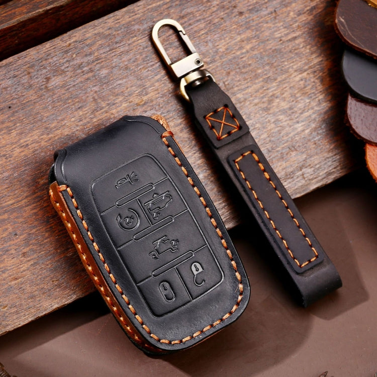 For Dodge Ram 6-button C163 Car Key Leather Protective Case (Black) - Car Key Cases by PMC Jewellery | Online Shopping South Africa | PMC Jewellery | Buy Now Pay Later Mobicred