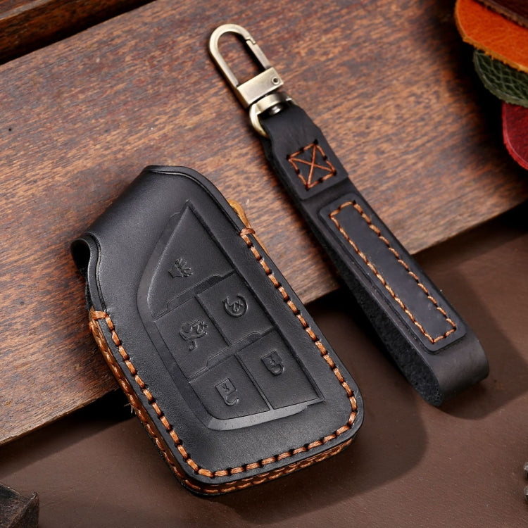 For Cadillac / CT5 / CT6 / XT6 C088 Car Key Leather Protective Case (Black) - Car Key Cases by PMC Jewellery | Online Shopping South Africa | PMC Jewellery | Buy Now Pay Later Mobicred