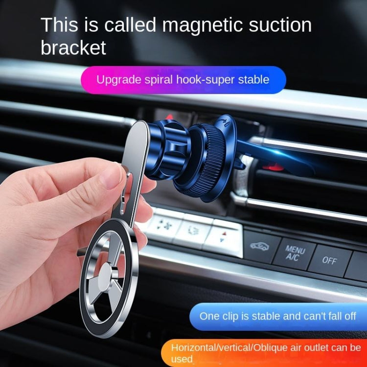 F73 MagSafe Magnetic Suction 360 Degree Rotating Car Phone Holder (Silver) - Car Holders by PMC Jewellery | Online Shopping South Africa | PMC Jewellery | Buy Now Pay Later Mobicred