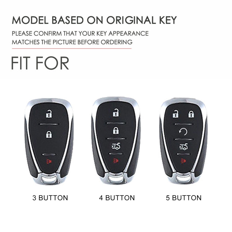 For Chevrolet 3-button Hallmo Car Cowhide Leather Key Protective Cover Key Case(Black) - Car Key Cases by Hallmo | Online Shopping South Africa | PMC TechLife | Buy Now Pay Later Mobicred