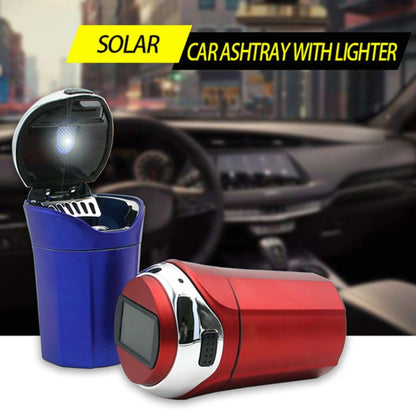 N12E Car Creative Ashtray Solar Power With Light And Cover With Cigarette Liighter (Black) - Ashtrays by PMC Jewellery | Online Shopping South Africa | PMC Jewellery | Buy Now Pay Later Mobicred