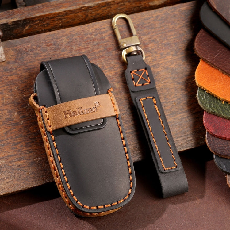 For Nissan Teana / Ariya 4-button Start Hallmo Car Cowhide Leather Key Protective Cover Key Case(Black) - free shipping - PMC TechLife - Order now!