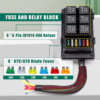 24V 5 Pin Car 6 Slots IP66 Waterproof Relay Fuse Box with Cable - Fuse by PMC Jewellery | Online Shopping South Africa | PMC Jewellery | Buy Now Pay Later Mobicred