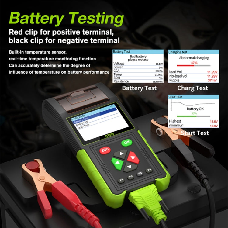 JDiag BT500 12-24V Car Battery Intelligent Analyzer Diagnostic Instrument with Printer - Electronic Test by PMC Jewellery | Online Shopping South Africa | PMC Jewellery | Buy Now Pay Later Mobicred