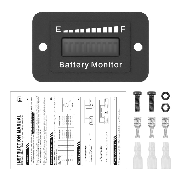 BM210 Electric Vehicles / Golf Carts LED Battery Indicator Adjustable Voltage 12V-72V - Car Modification by PMC Jewellery | Online Shopping South Africa | PMC Jewellery | Buy Now Pay Later Mobicred