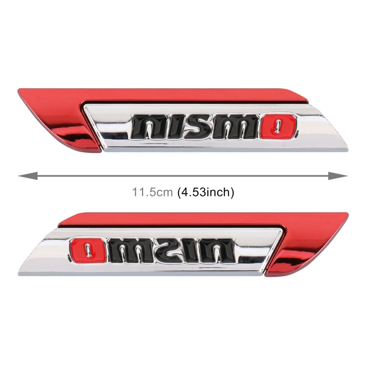 1 Pair Car Letters NISMO Personalized Aluminum Alloy Decorative Stickers, Size: 11.5 x 2.5 x 0.5cm (Red) - 3D Metal Sticker by PMC Jewellery | Online Shopping South Africa | PMC Jewellery | Buy Now Pay Later Mobicred