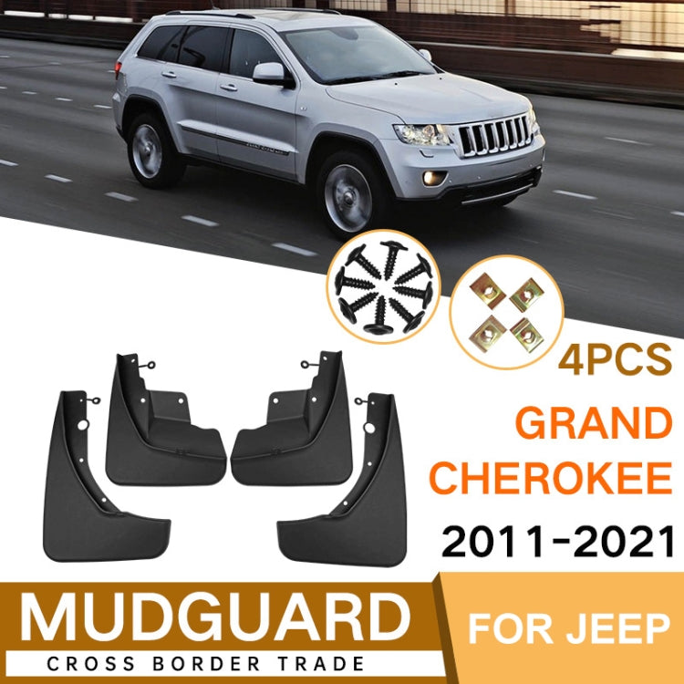 For Jeep Grand Cherokee 2011-2021 4pcs/Set Car Auto Soft Plastic Splash Flaps Fender Guard - Mudguards by PMC Jewellery | Online Shopping South Africa | PMC Jewellery