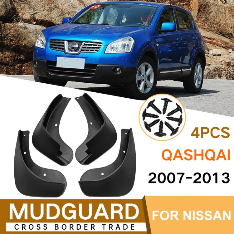 For Nissan Qashqai J10 2007-2013 4pcs/Set Car Auto Soft Plastic Splash Flaps Fender Guard - Mudguards by PMC Jewellery | Online Shopping South Africa | PMC Jewellery | Buy Now Pay Later Mobicred