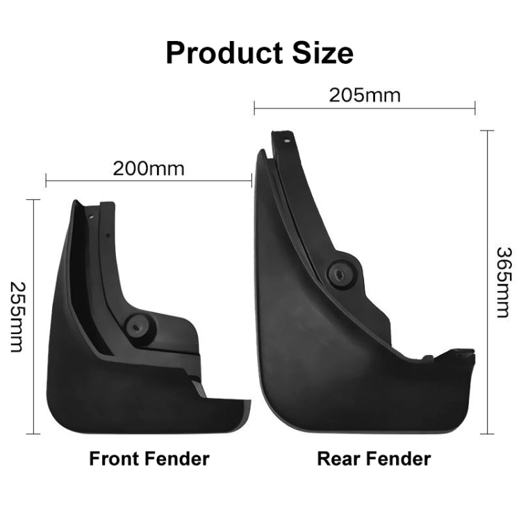 For Peugeot 4008 / 3008GT 2016-2021 4pcs/Set Car Auto Soft Plastic Splash Flaps Fender Guard - Mudguards by PMC Jewellery | Online Shopping South Africa | PMC Jewellery | Buy Now Pay Later Mobicred