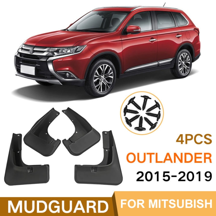 For Mitsubishi Outlander 2015-2019 4pcs/Set Car Auto Soft Plastic Splash Flaps Fender Guard - Mudguards by PMC Jewellery | Online Shopping South Africa | PMC Jewellery | Buy Now Pay Later Mobicred