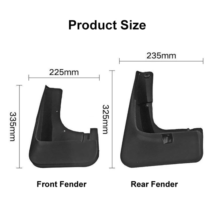 For Mitsubishi Outlander 2015-2019 4pcs/Set Car Auto Soft Plastic Splash Flaps Fender Guard - Mudguards by PMC Jewellery | Online Shopping South Africa | PMC Jewellery | Buy Now Pay Later Mobicred