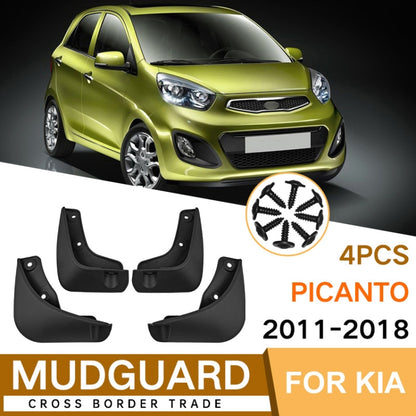 For KIA Picanto 2011-2018 4pcs/Set Car Auto Soft Plastic Splash Flaps Fender Guard - Mudguards by PMC Jewellery | Online Shopping South Africa | PMC Jewellery | Buy Now Pay Later Mobicred