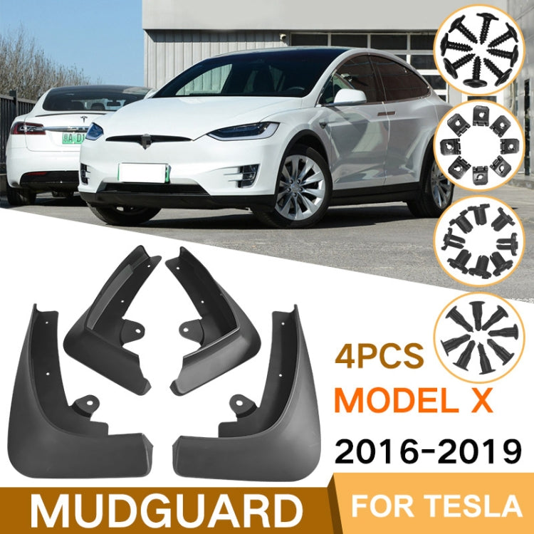 For TESLA MODEL X 2016-2021 4pcs/Set Car Auto Soft Plastic Splash Flaps Fender Guard - Mudguards by PMC Jewellery | Online Shopping South Africa | PMC Jewellery | Buy Now Pay Later Mobicred