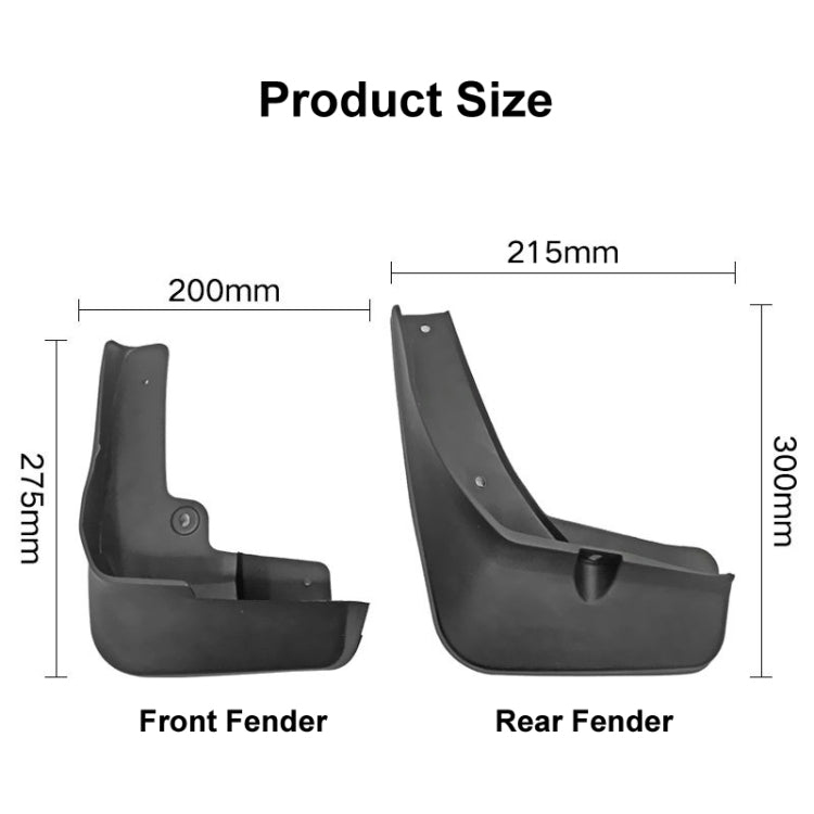 For Mitsubishi Eclipse Cross 2018-2020 4pcs/Set Car Auto Soft Plastic Splash Flaps Fender Guard - Mudguards by PMC Jewellery | Online Shopping South Africa | PMC Jewellery | Buy Now Pay Later Mobicred