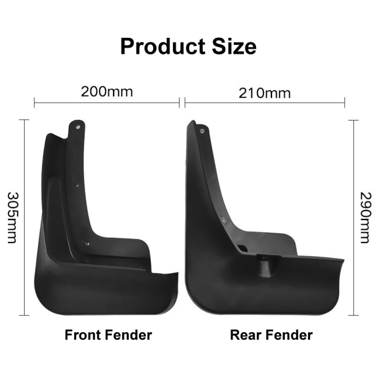 For Hyundai Santa Fe 2019-2021 4pcs/Set Car Auto Soft Plastic Splash Flaps Fender Guard - Mudguards by PMC Jewellery | Online Shopping South Africa | PMC Jewellery | Buy Now Pay Later Mobicred