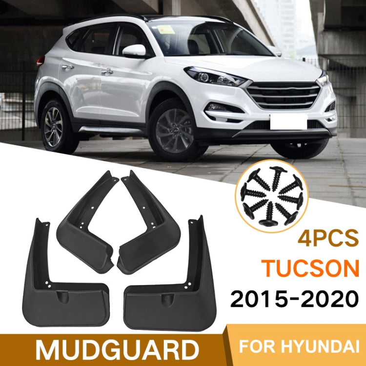 For Hyundai Tucson 2015-2020 4pcs/Set Car Auto Soft Plastic Splash Flaps Fender Guard - Mudguards by PMC Jewellery | Online Shopping South Africa | PMC Jewellery | Buy Now Pay Later Mobicred