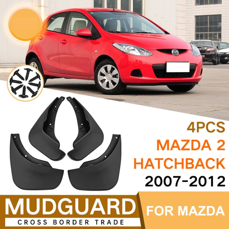 For Mazda 2 Hatchback 2007-2012 4pcs/Set Car Auto Soft Plastic Splash Flaps Fender Guard - Mudguards by PMC Jewellery | Online Shopping South Africa | PMC Jewellery | Buy Now Pay Later Mobicred