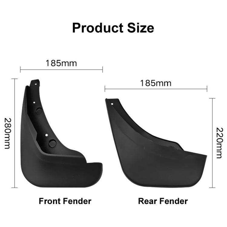 For Mazda 2 Hatchback 2007-2012 4pcs/Set Car Auto Soft Plastic Splash Flaps Fender Guard - Mudguards by PMC Jewellery | Online Shopping South Africa | PMC Jewellery | Buy Now Pay Later Mobicred