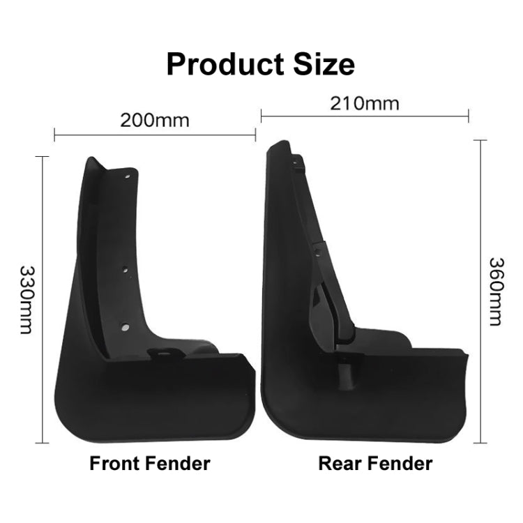 For Toyota Highlander 2021-2022 4pcs/Set Car Auto Soft Plastic Splash Flaps Fender Guard - Mudguards by PMC Jewellery | Online Shopping South Africa | PMC Jewellery | Buy Now Pay Later Mobicred