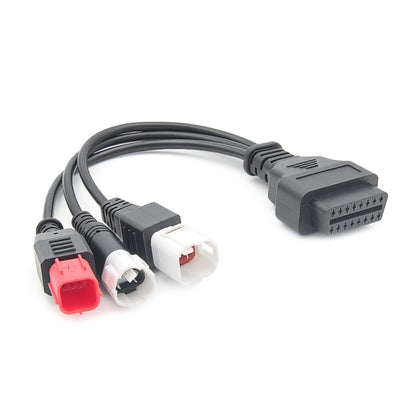 For Honda / Yamaha 3 in 1 OBDII Female to 3 Pin+4 Pin+6 Pin Motorcycle Connector Cable (Red) - Cables & Connectors by PMC Jewellery | Online Shopping South Africa | PMC Jewellery | Buy Now Pay Later Mobicred