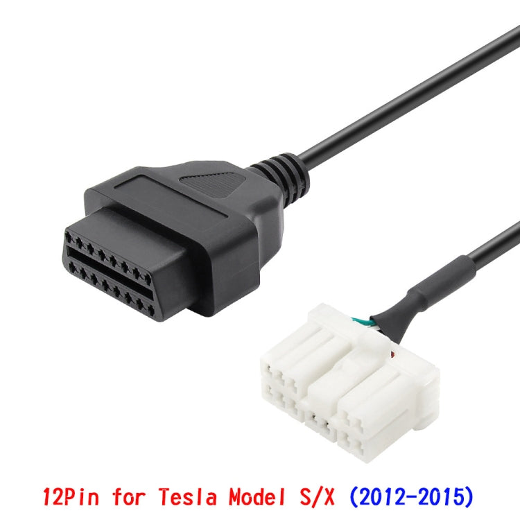 For Tesla Model X / S 2012-2015 OBDII to 12 Pin OBD Adapter Cable - Cables & Connectors by PMC Jewellery | Online Shopping South Africa | PMC Jewellery | Buy Now Pay Later Mobicred