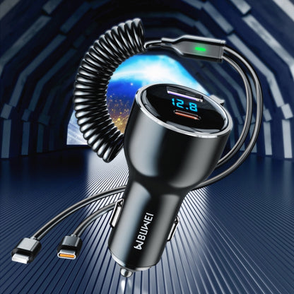 BW25 290W 2 in 1 Charging Cable & USB+USB-C / Type-C Dual Port Car Charger - Car Charger by PMC Jewellery | Online Shopping South Africa | PMC Jewellery | Buy Now Pay Later Mobicred