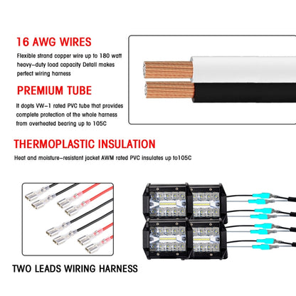 H0009 Off-road Vehicle 300W 4 in 1 Cab Switch Light Wiring Harness - Wires by PMC Jewellery | Online Shopping South Africa | PMC Jewellery | Buy Now Pay Later Mobicred