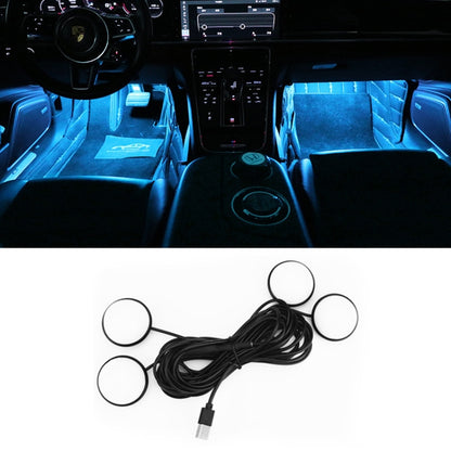 Car 4 in 1 USB RGB Foot LED Atmosphere Light (Ice Blue Light) - Atmosphere lights by PMC Jewellery | Online Shopping South Africa | PMC Jewellery | Buy Now Pay Later Mobicred