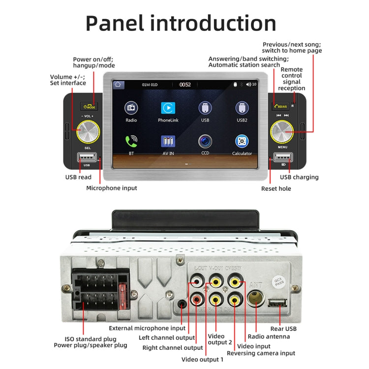 158W 5 inch Allwinner Melis F133 Car MP5 Player, Support CarPlay / BT / USB / FM - Car MP3 & MP4 & MP5 by PMC TechLife | Online Shopping South Africa | PMC TechLife | Buy Now Pay Later Mobicred