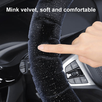 D Style Car Universal Self Heating Plush Warm Anti-skid Steering Wheel Cover, Diameter: 38cm (Black) - Steering Wheel Accessories by PMC Jewellery | Online Shopping South Africa | PMC Jewellery | Buy Now Pay Later Mobicred