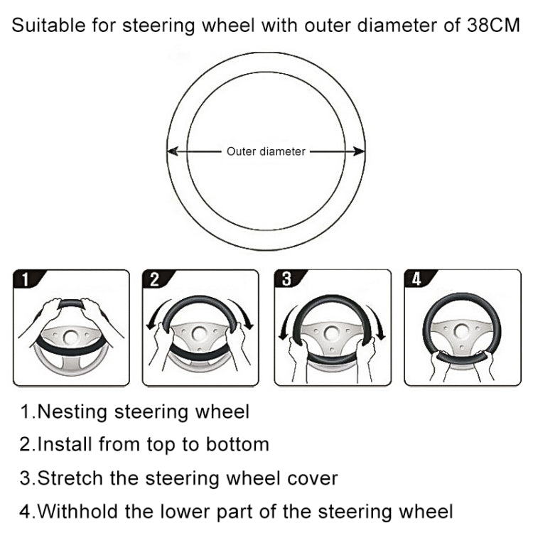 D Style Car Universal Self Heating Plush Warm Anti-skid Steering Wheel Cover, Diameter: 38cm (Black) - Steering Wheel Accessories by PMC Jewellery | Online Shopping South Africa | PMC Jewellery | Buy Now Pay Later Mobicred