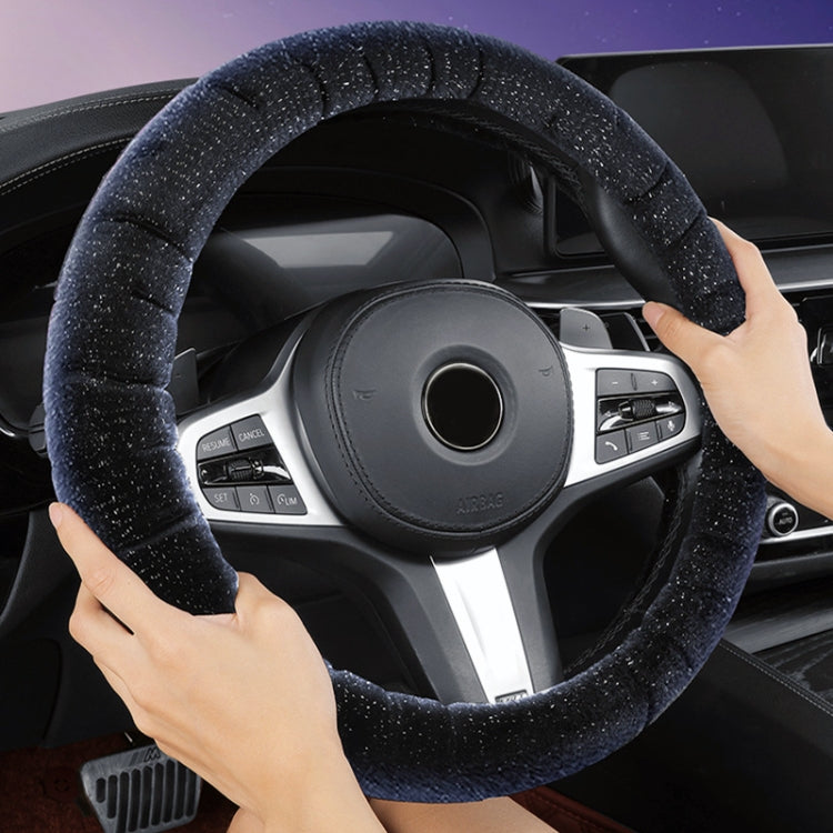 Round Style Car Universal Self Heating Plush Warm Anti-skid Steering Wheel Cover, Diameter: 38cm (Grey) - Steering Wheel Accessories by PMC Jewellery | Online Shopping South Africa | PMC Jewellery | Buy Now Pay Later Mobicred