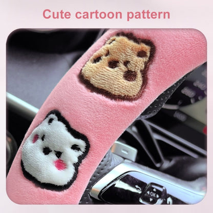 D Style Car Universal Cartoon Pattern Plush Warm Anti-skid Steering Wheel Cover, Diameter: 38cm (Pink) - Steering Wheel Accessories by PMC Jewellery | Online Shopping South Africa | PMC Jewellery | Buy Now Pay Later Mobicred