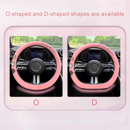 D Style Car Universal Cartoon Pattern Plush Warm Anti-skid Steering Wheel Cover, Diameter: 38cm (Pink) - Steering Wheel Accessories by PMC Jewellery | Online Shopping South Africa | PMC Jewellery | Buy Now Pay Later Mobicred