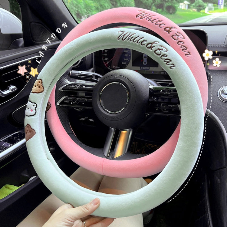 Round Style Car Universal Cartoon Pattern Plush Warm Anti-skid Steering Wheel Cover, Diameter: 38cm (Black) - Steering Wheel Accessories by PMC Jewellery | Online Shopping South Africa | PMC Jewellery | Buy Now Pay Later Mobicred