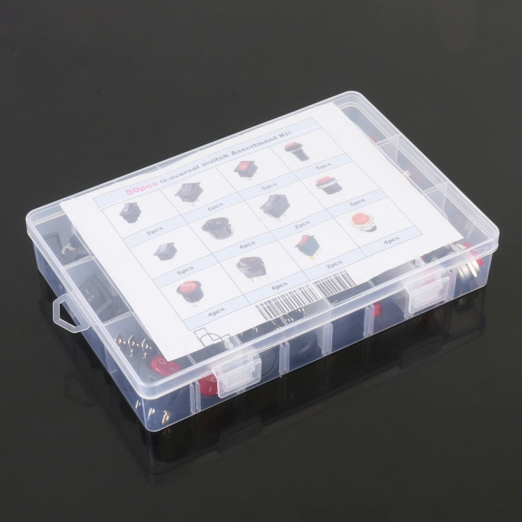 50pcs Universal Power Switch Button Assortment Kit - Car Switches by PMC TechLife | Online Shopping South Africa | PMC TechLife | Buy Now Pay Later Mobicred